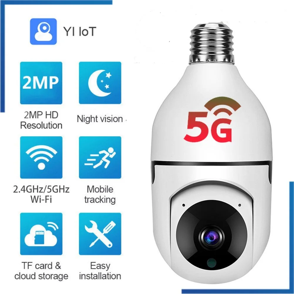 

Беспроводная камера видеонаблюдения с ночным видением, Wifi, E27, 2 МП
