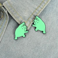cartoon animal enamel pin cute frog pin kids backpack cowboy badge clothes pin accessories funny animal kids jewelry gift