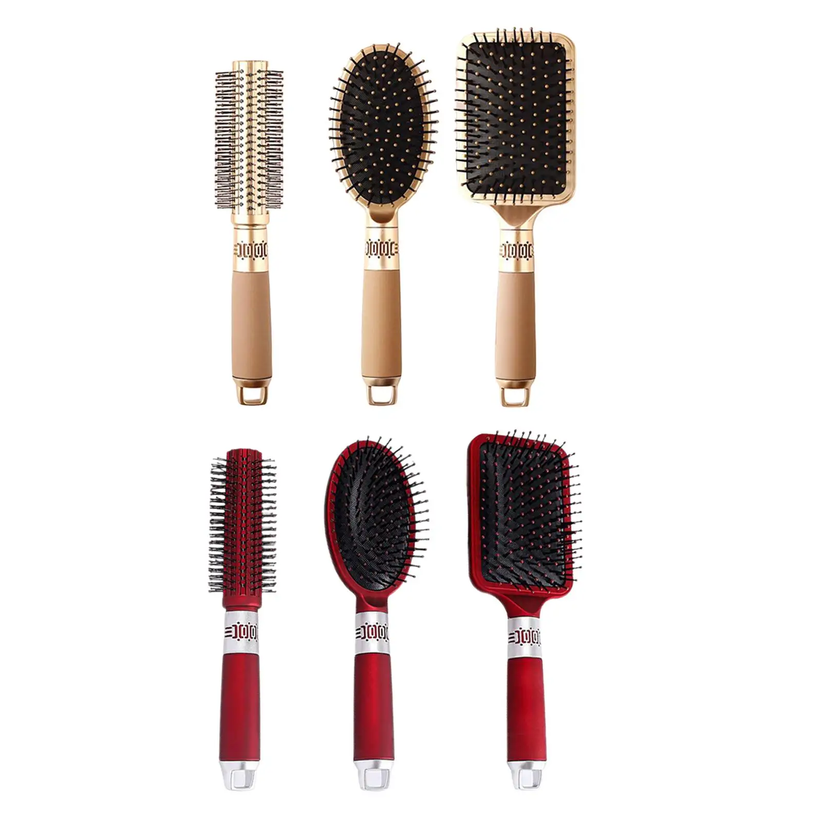 

3x Hair Brush Set with Ball Tip Bristles Hairbrushes for Straight Thick Curly Hair