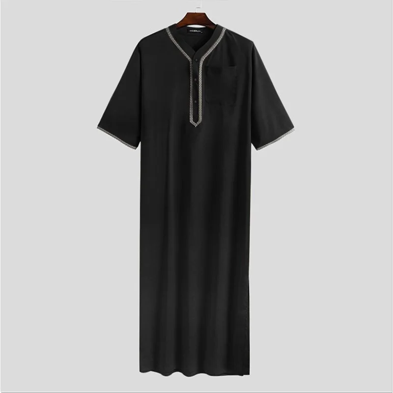 2022 New Muslim Middle East Arab Dubai Malaysia Men's Loose Robe Button Shirt De Moda Musulmana Islamic Clothing