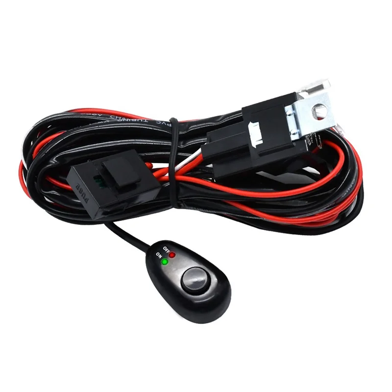 

Car Work Light Switch Motorcycle Wiring Harness for Car Boat Truck 16AWG 300W 12V 40A Cable Relay Wire (1 Lead 2 Lamp)