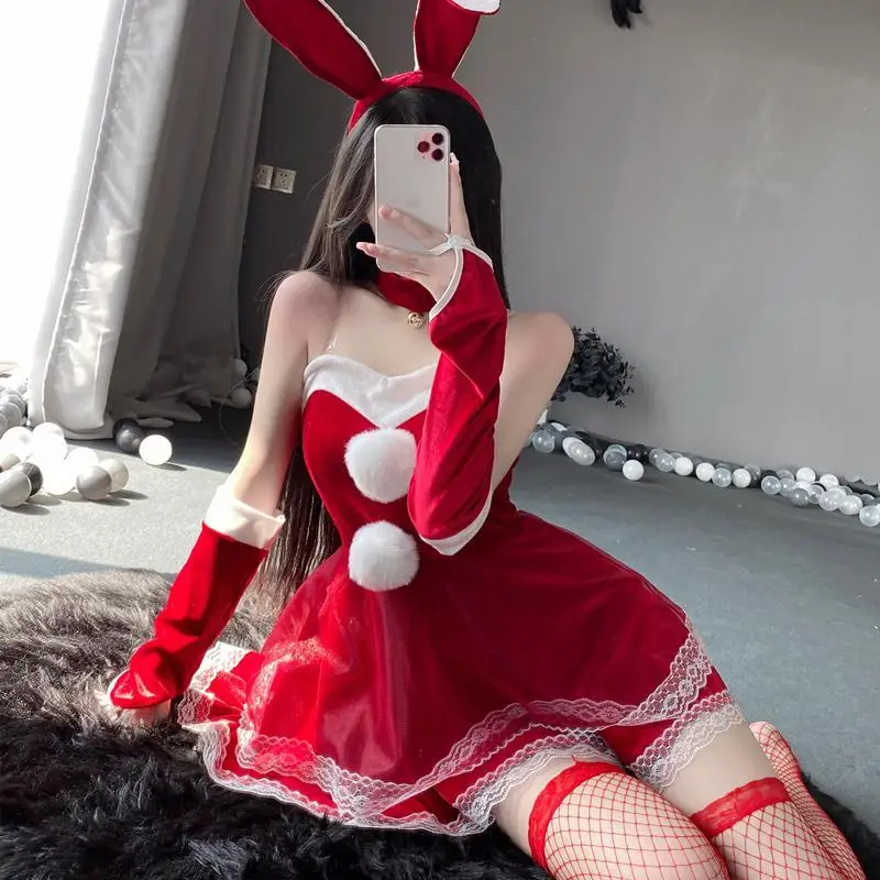 

Пижама, женское рождественское платье, платье в виде зайчика, Эксклюзивный Рождественский Костюм