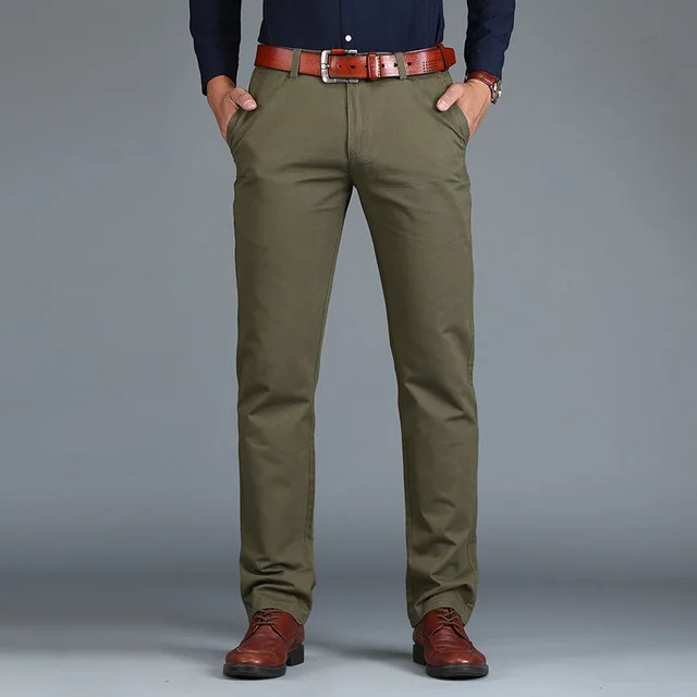 2022 New Men's Pants Straight Tube Loose Casual Pants Large Cotton Fashion Men's Business Suit Pants Green Brown Grey