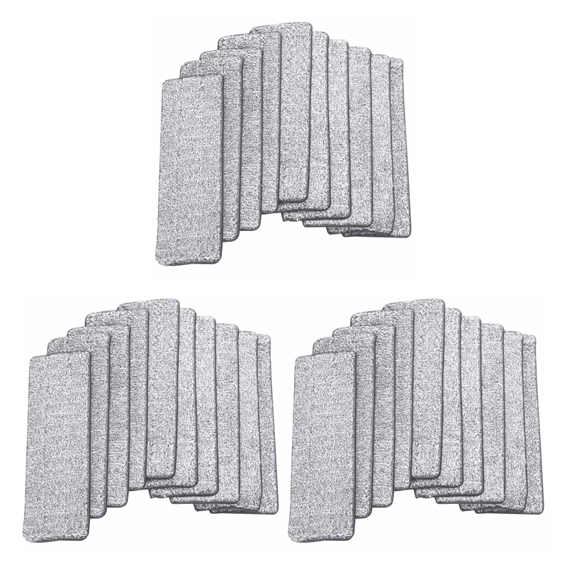 30PCS Microfiber Mop Pads House Kitchen Floor Cleaning Flat Mop Cloth Home Bathroom Replacement Mops L