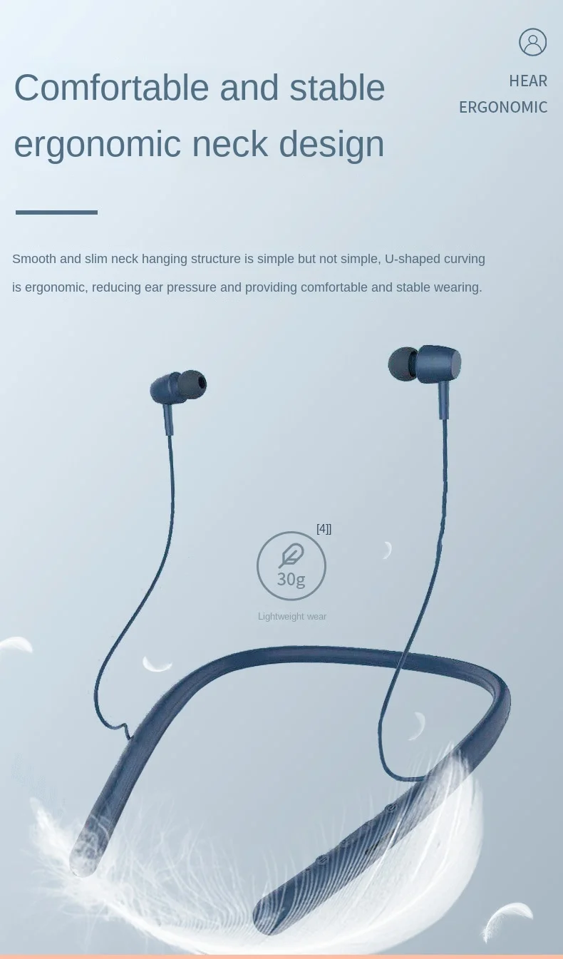 

Nice 2022 New Fashion Bluetooth Headset Neck 5.0 Wireless Headset Earphones Wholesale Price Fast Shipping