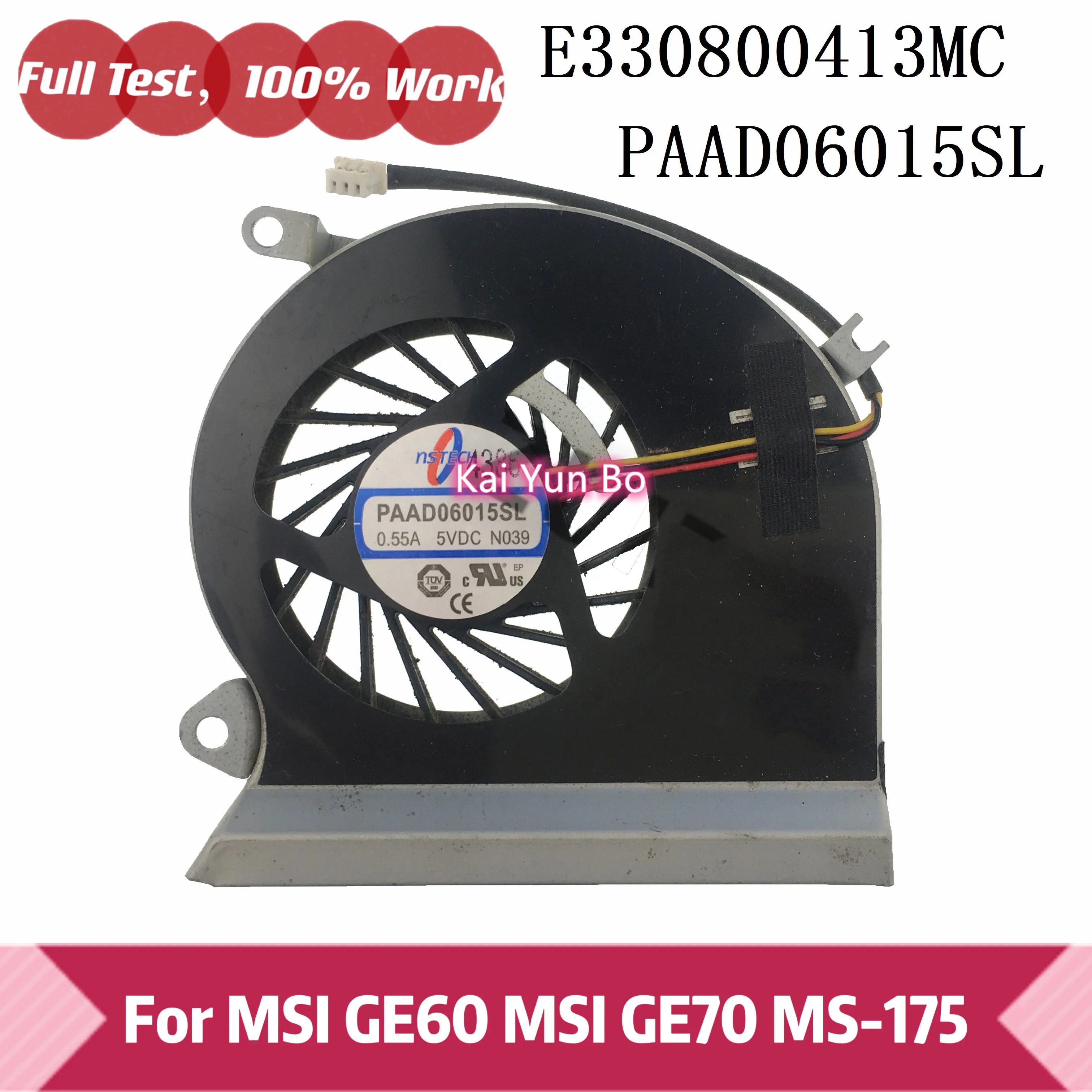 E330800413MC PAAD06015SL 0.55A 5VDC N039 Вентилятор охлаждения ЦП ноутбука MSI GE70 GP70 MS-1757 MS-175 MS-1756 -