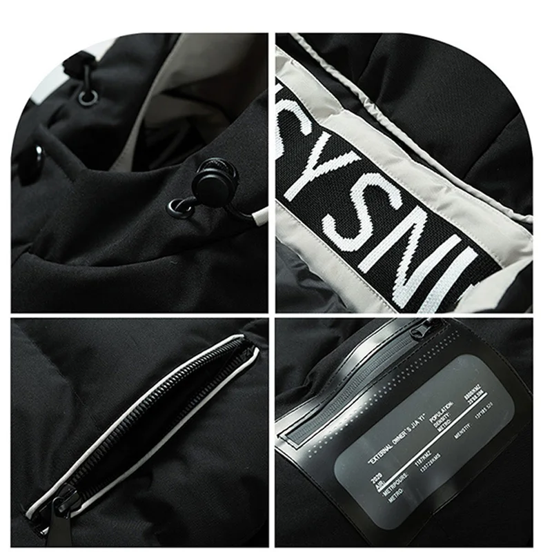 Hazzys 2022 Winter High Quality Casual Thick Warm Windproof Jacket Mens New Trend Outwear Fashion Hooded Down Coat