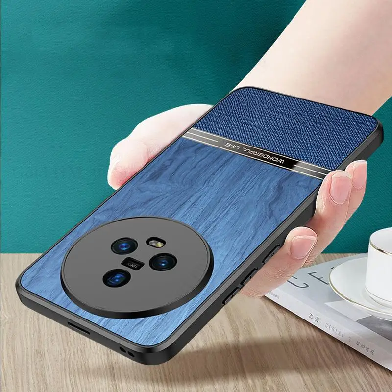 Capa For Honor Magic 5 Pro Imitate Wood Texture Leather Phone Case For Magic 4 Pro Lens Protective Cover For Magic 5 4 Pro Funda