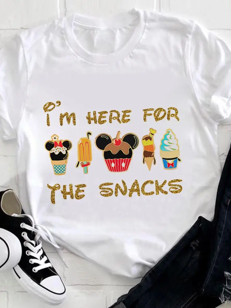 

Creative Mickey Simple Fashion Harajuku Tshirt Casual All-Match O-Neck T-Shirt Cartoon Disney Drink Squad Print Women T Shirt