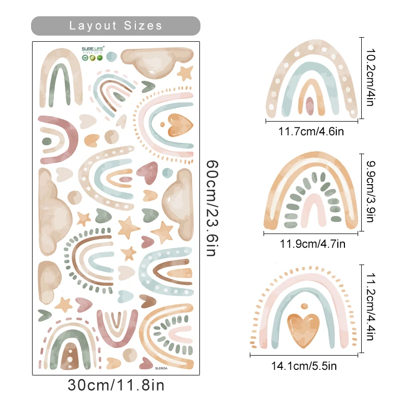 

Настенная наклейка Kingsmile Бохо радуга