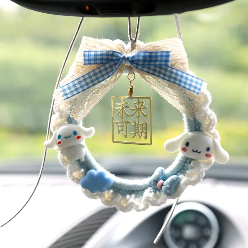 Sanriod Anime Melody Cinnamoroll Car Accessorie Pendant Auto Rearview Mirror Ornaments Birthday Gift Kawaii Auto Decoraction