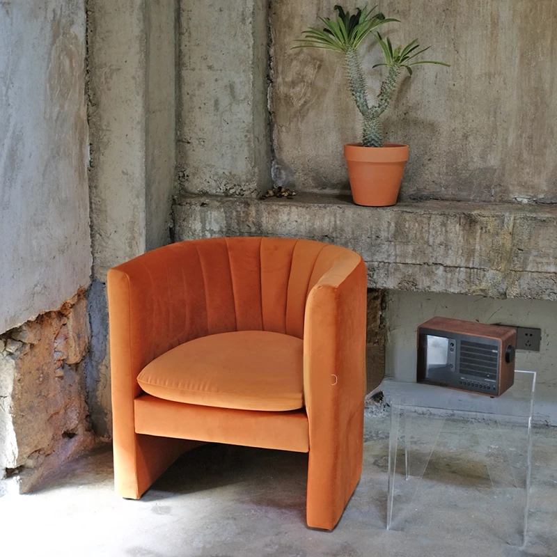 

Sofa Single Sofa Silent Style Clothing Store Office Leisure Sofa Living Room Bedroom Retro Arc