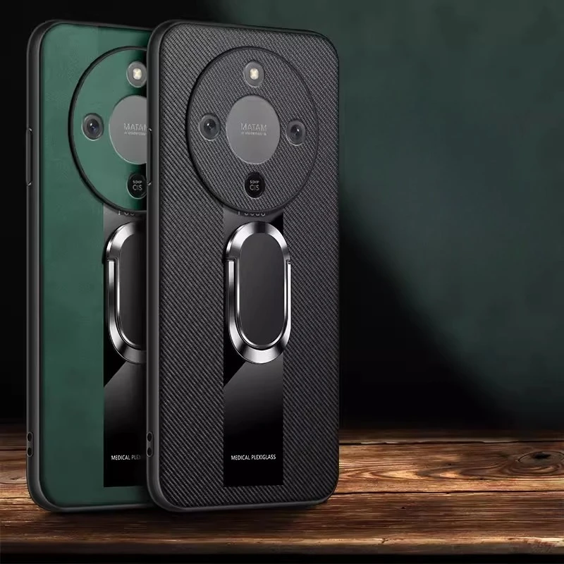 Фото Чехол для телефона Honor Magic 8 Lite 5G из искусственной кожи с матовым покрытием, магнитным кольцом и силиконовой мягкой подкладкой для Honor Magic 8 Pro Lite 5G №4