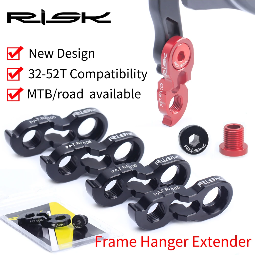 

RISK Bicycle Rear Derailleur Hanger Extension Road MTB Mountain Bike Cycling Frame Gear Tail Hook Extender Convertor Adapter