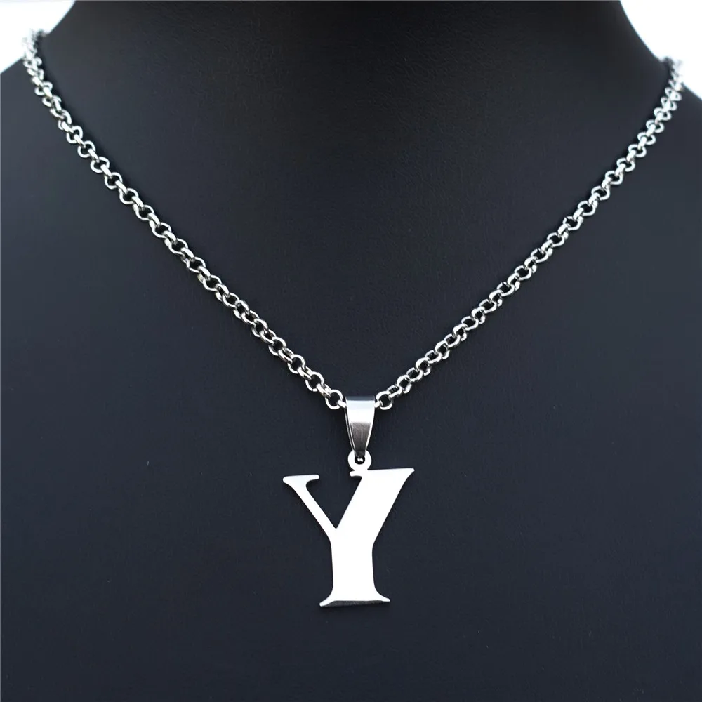 

Ожерелье с подвеской из нержавеющей стали с буквой «инициал»