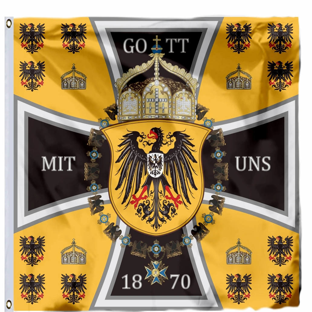 

German Emperor's Standard Flag 120X120cm (4x4FT) 120g 100D Polyester Double Stitched High Quality Free Shipping