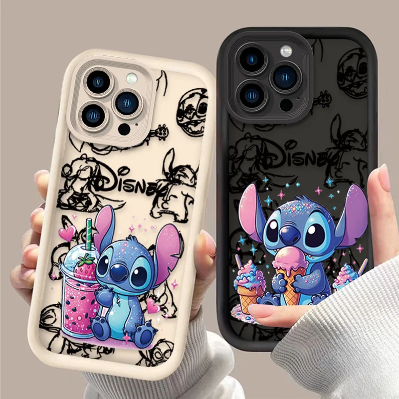 Чехол Cutes Disneys Stitchs для iPhone 16 15 14 13 12 11 Pro Max Mini XR XS X 7 8 Plus мягкая задняя крышка из ТПУ