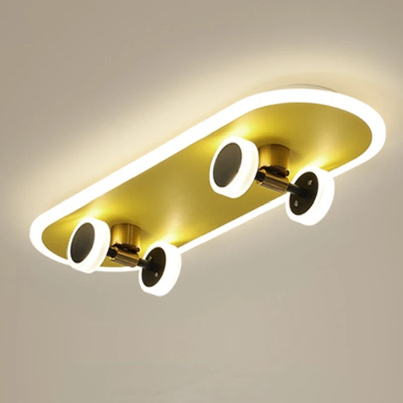 

Современная металлическая акриловая потолочная лампа в скандинавском стиле для скейтбординга, декоративное освещение для гостиной, спаль...