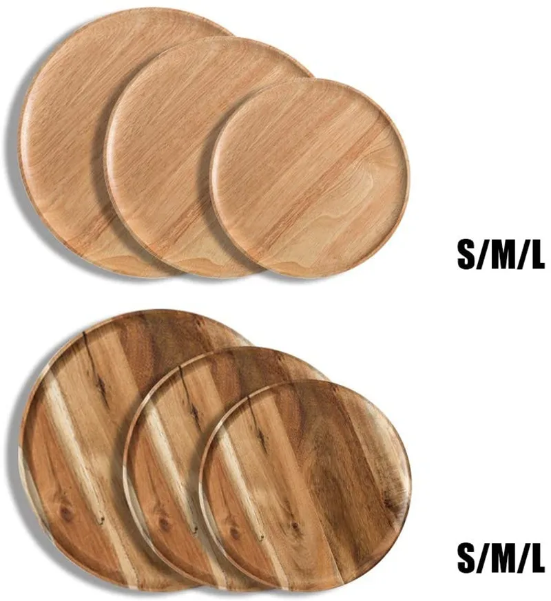 

Деревянный поднос для еды, Круглый десерт ручной работы в японском стиле, семейный торт, завтрак, разные размеры