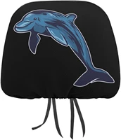 cute dolphin jump out funny cover for car seat headrest protector covers print interior accessories decorative