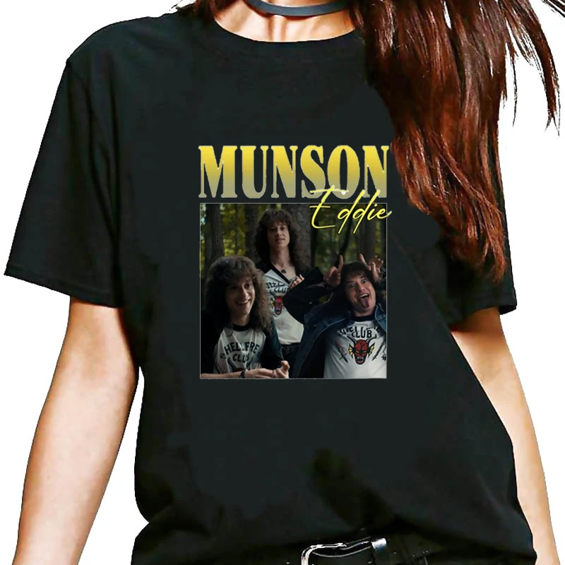 Eddie Munson Tshirt Funny 90s T Shirt Female Graphic T-shirt Ullzang Man Top Tees Shirt