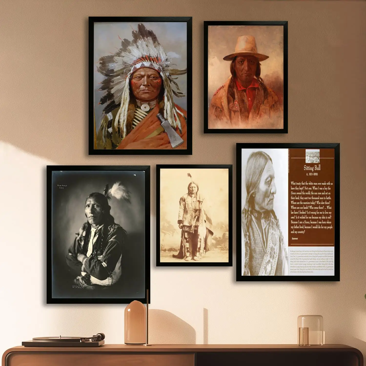 Сидящий Бык Печать на холсте