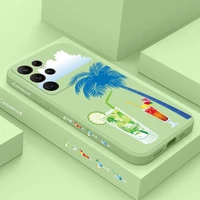 coconut cold drink phone case for samsung galaxy s22 s21 s20 ultra plus fe s10 s9 s10e note 20 ultra 10 9 plus cover