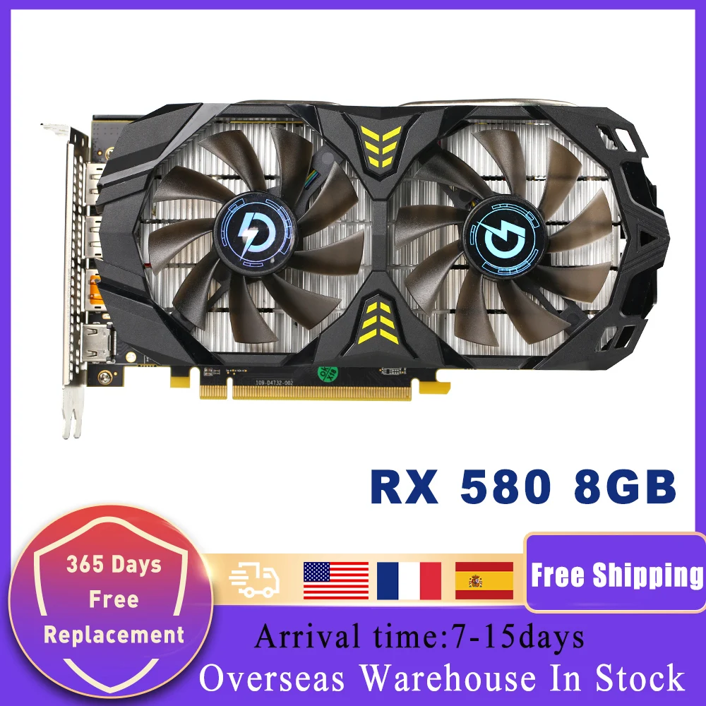 

Mining Video Card RX 580 8GB 256Bit 2048SP GDDR5 Graphics Cards for AMD Radeon RX 580 series VGA Cards RX580 8g For Mining