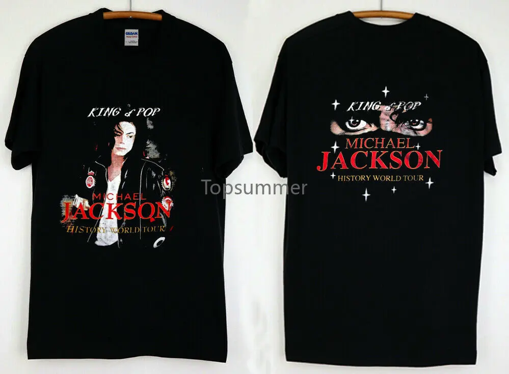 

Rare 90'S Vintage Michael Jackson History World Tour Tee Size 100% Cotton Letter Printed T-Shirts Top Tee