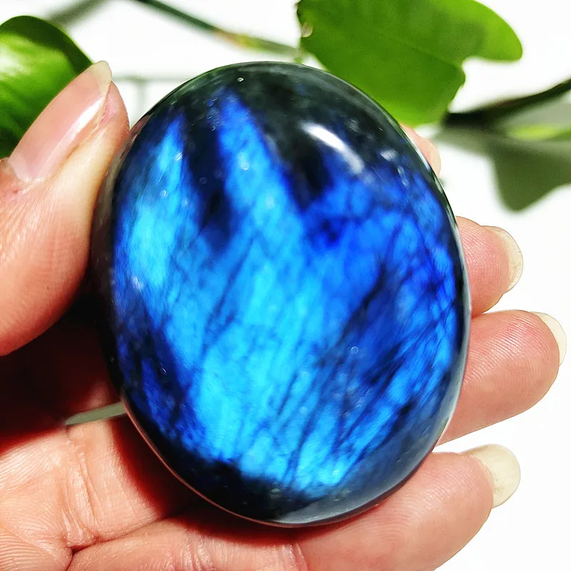 

Natural labradorite stone crystal palm stones plaything healing crystals and home decoration