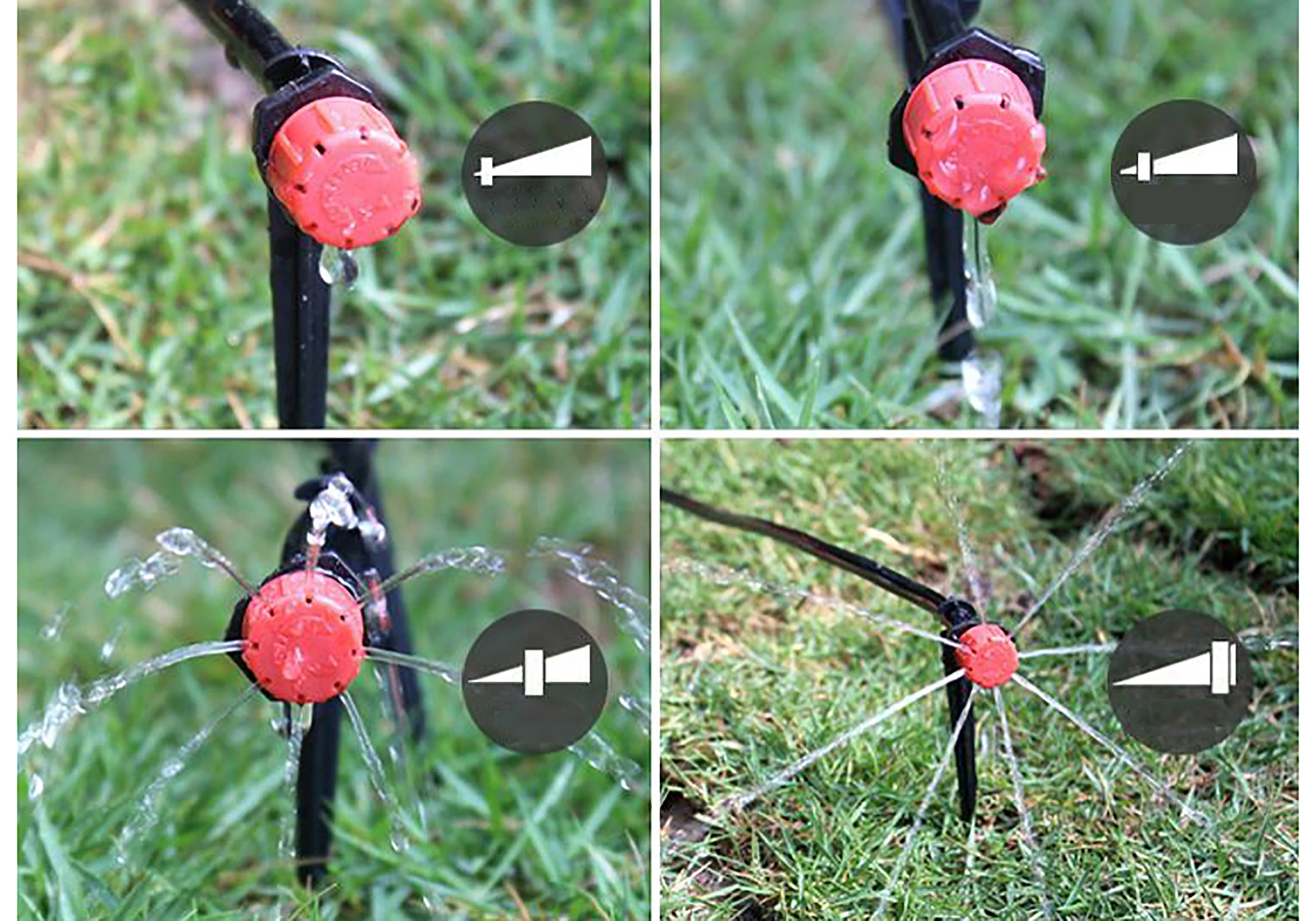200Pcs Red 1/4'' Adjustable Dripper Drip Irrigation Watering Sprinkler Nozzles Emitter 4/7mm Hose Garden Greenhouse | Дом и сад