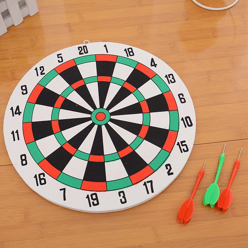 

Diameter 29.5 Cm Darts Target With 3 Darts Wall Mounted Two Sides Double-Use Thick Foam Toy Dart Board Game Office Outdoors Game