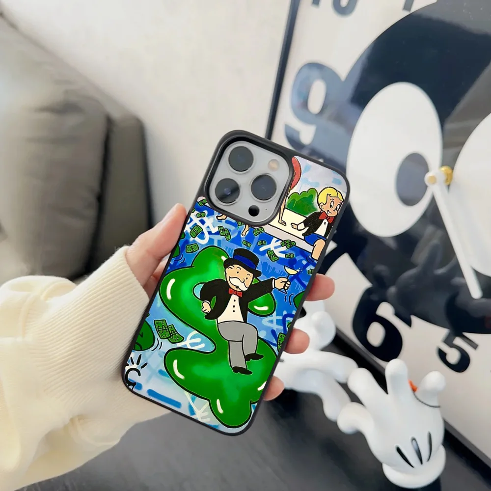 Чехол для телефона с мультипликационным изображением долларов денег монополий