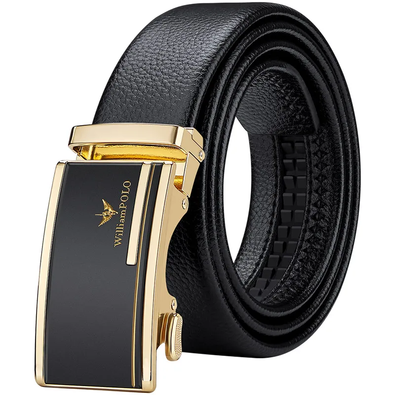 WILLIAMPOLO 2022 Genuine leather Belt  Luxury Brand Designer fashion Top Quality Belts for Men Strap Male Metal Automatic Buckle