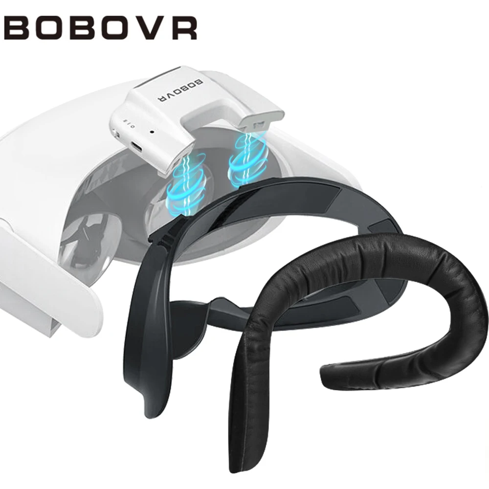 BOBOVR F2 Upgrade Fan Face Cover Compatible with Oculus Quest2, Soft PU Leather Face Pad with Micro-Fan to Reduce Lens Fogging