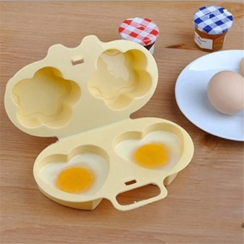 Home Microwave Oven Heart&Flowers Shape Eggs Steamer Cooking Mold Climber Egg Poacher Kitchen Gadgets Press Fried Eggs Tool