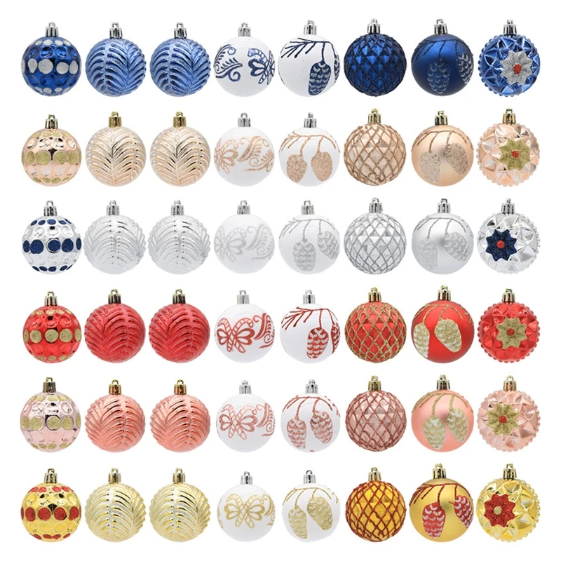 

8pcs Christmas Ball Ornaments Shatterproof Decorations Tree Decoration Hanging Balls Ornaments Indoor Outdoor Party Decor