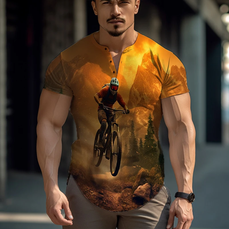 

Повседневная Свободная Мужская футболка для езды по бездорожью, футболка с 3d принтом, Спортивная футболка для фитнеса, Повседневная модная летняя футболка с коротким рукавом