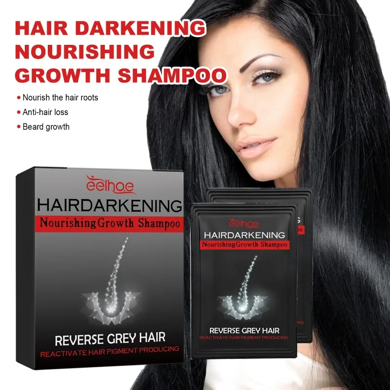 

White to Black Shampoo Grey Hair Removal Lasting Blackening Anti Hairs Loss Moisturizing Nourishing Clean Hair Darkening Shampoo