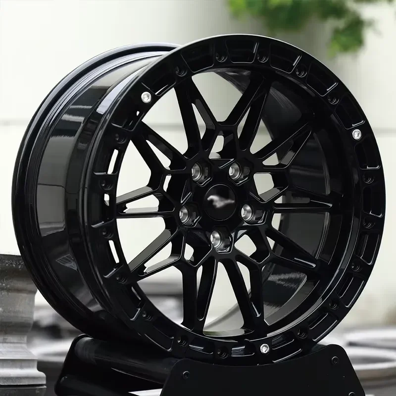 Фото 17-18-дюймовые кованые алюминиевые диски Beadlock Drag Wheels 5x114.3 5x120, полностью глянцевые черные, классический стиль для M3 E30 E90 Mustang GT №2