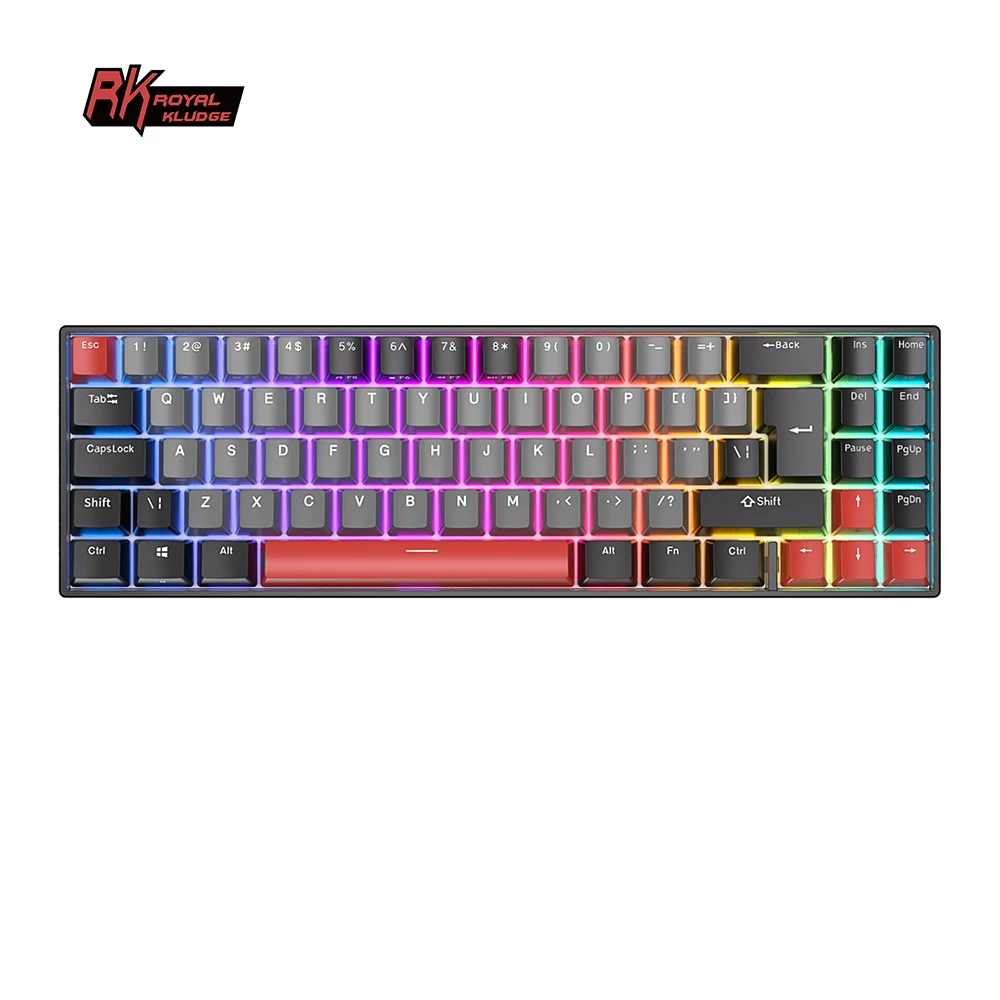 Беспроводная механическая клавиатура с RGB-подсветкой, 2,4 ГГц