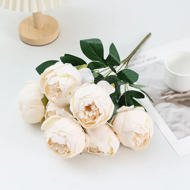 Искусственные пионы 43 см с 7 головками садовый цветочный материал для украшения
