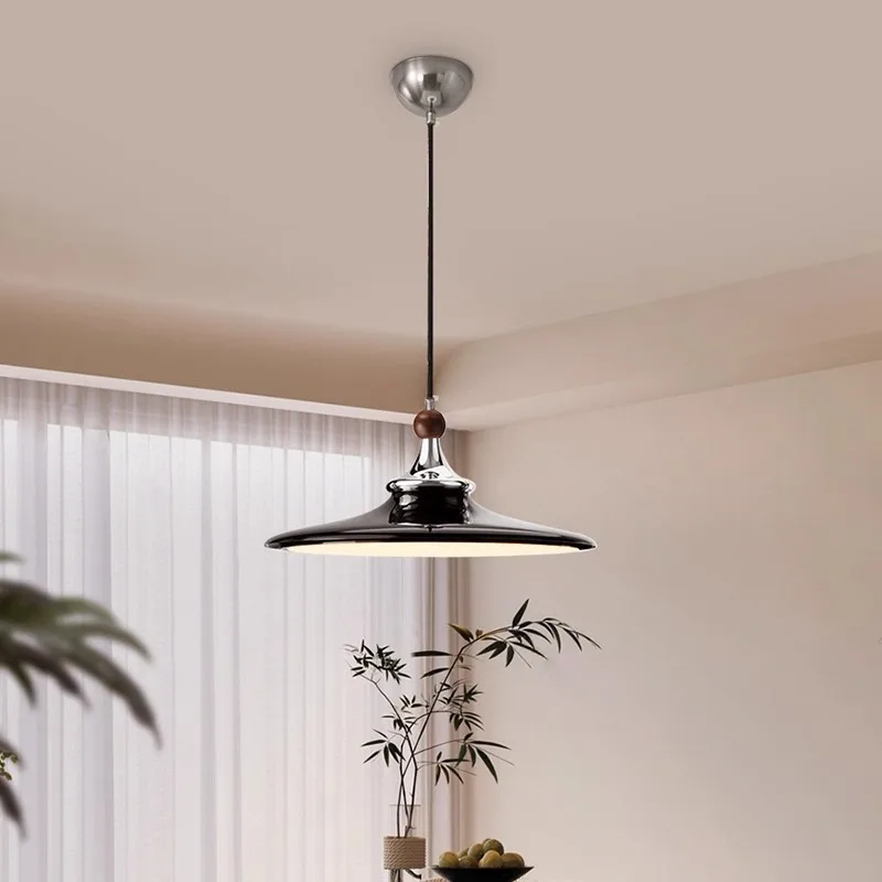 Фото Подвесной светильник MZISOSOD в стиле Mid-Century Modern для IKEA, MUJI, West Elm |   Потолочный светильник Walnut UFO для ресторана, бара, спальни, гостиной №3