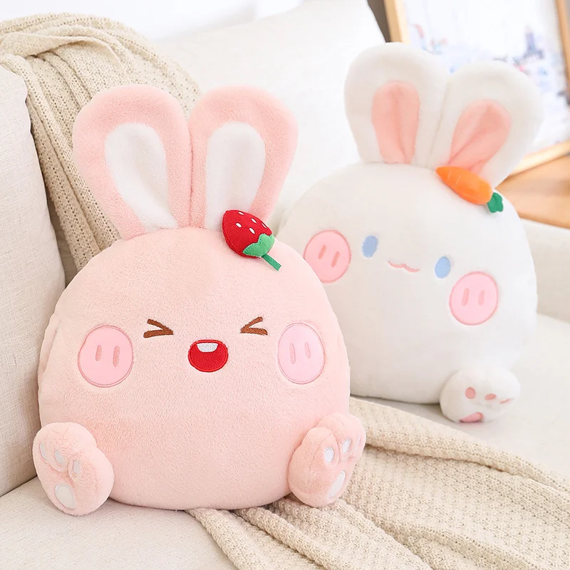 

Cute Rabbit Plush Pillow Toy Kawaii Stuffed Animals Bunny with Blanket Plushies Throw Pillow Soft Kids Toys for Girlfriend Gifts