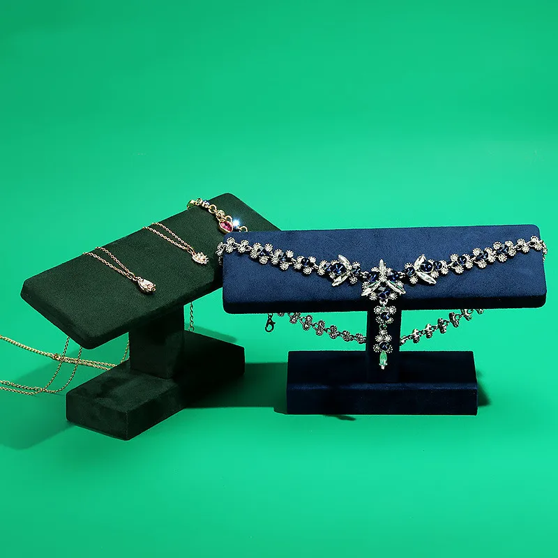 2022 New Design Velvet Watch Bracelet Display T-bar Necklace Organizer Jewelry Show Props jewelry Viewing Pallet