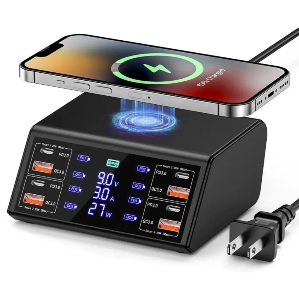

Устройство зарядное сетевое с 8 USB-портами и поддержкой быстрой зарядки, 100 Вт