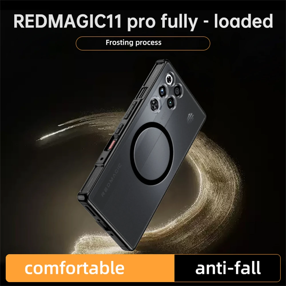 Фото Чехол для ZTE Nubia RedMagic 11 Pro Plus, прозрачный, ударопрочный, матовый, с TPU-рамкой, магнитный, с жесткой пластиковой задней панелью №5