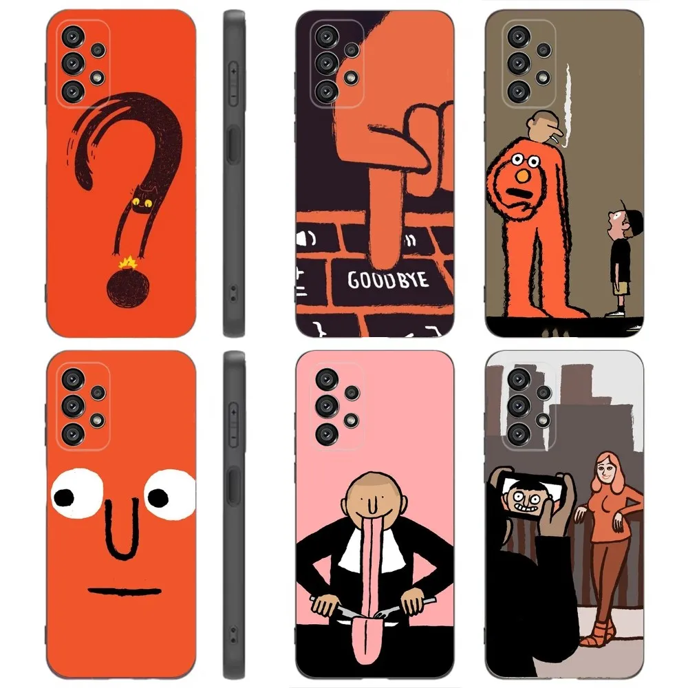 Чехол для телефона J-Jean Jullien Samsung Galaxy A91 A80 A73 A72 A71 A53A52 A32 A31A22 A21s A20 черный чехол