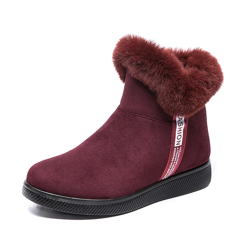 

Snow Boots Women Fur Ladies Shoes Casual Boots For Women Zipper Boots Ladies Round Toe Winter Shoes Botas Mujer