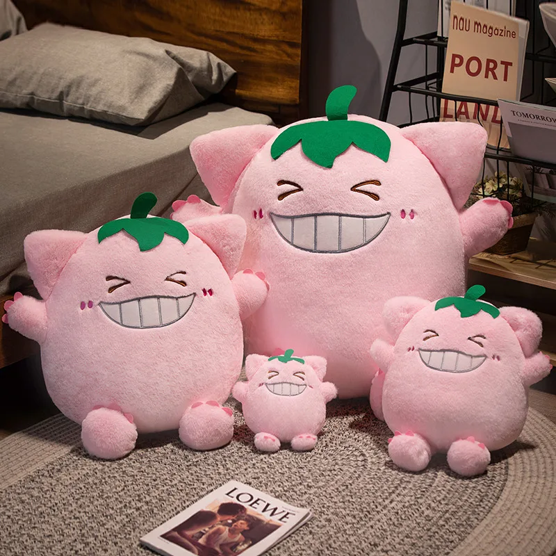 

Big Kawaii Fruits Strawberry Pillows Stuffed Plush FruitsToys With Laugh Happy Plush Toys For Children/Girls Easter Decor Gifts